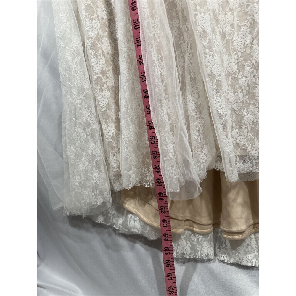 NEW $798 Mac Duggal [ 12‎ ] Lace Embellished Feather One Shoulder Gown Ivory - Picture 9 of 16